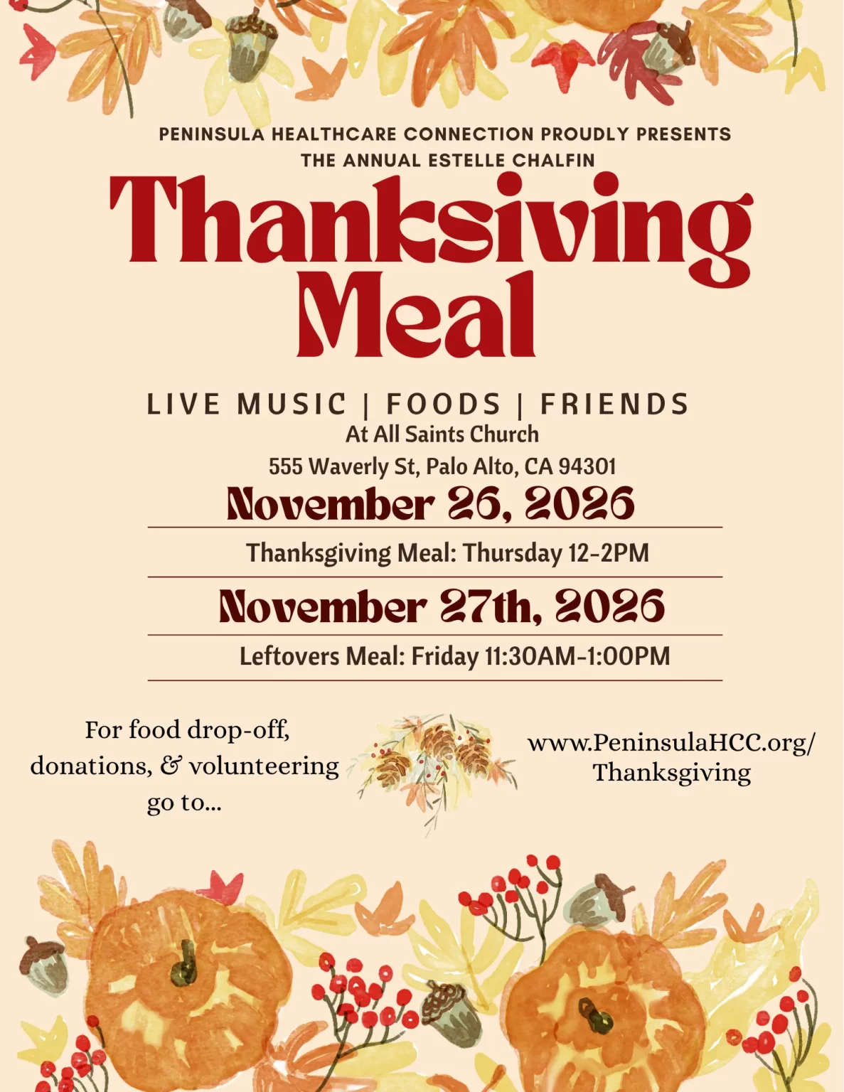 PHC 2026 Thanksgiving Meal Flyer